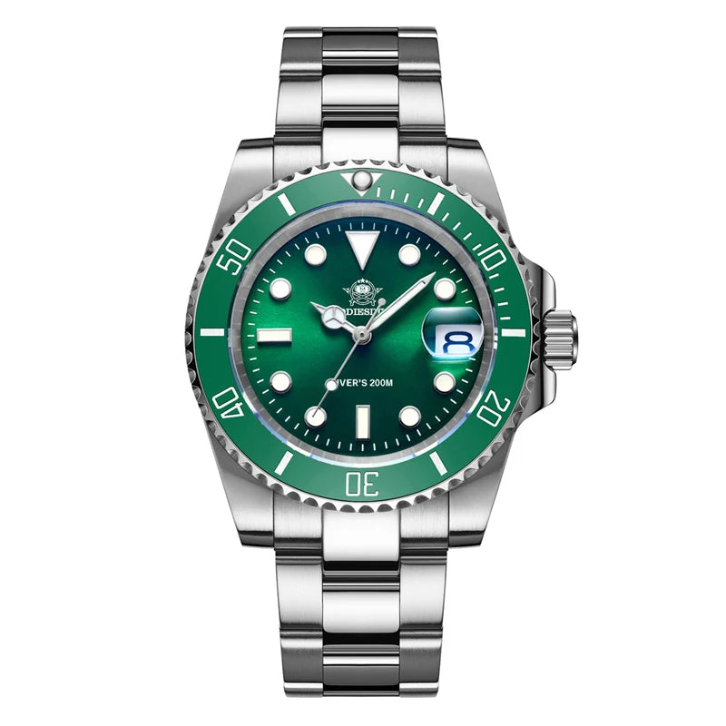 ADDIESDIVE Stainless Steel Watch Men's European and American Business Leisure Quartz Watch Waterproof Outdoor Sports Watch