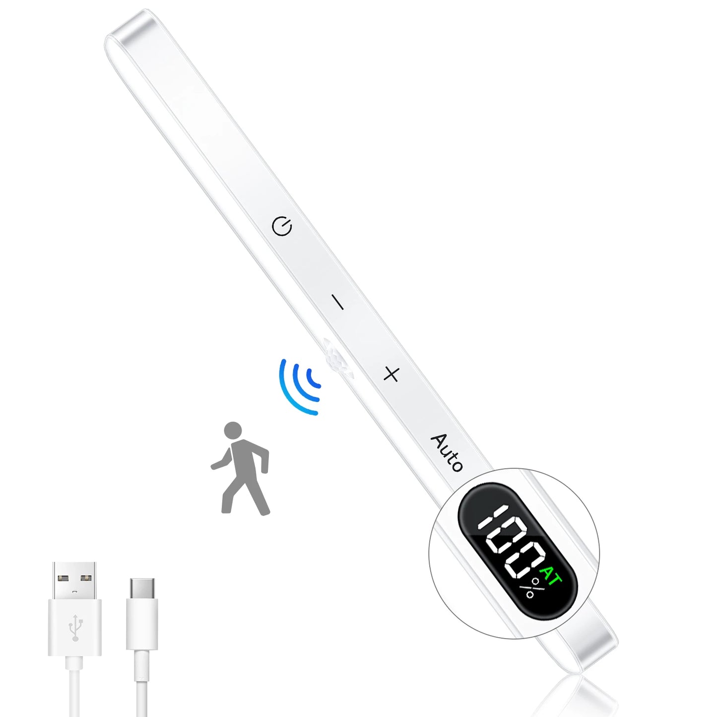 WILLED Under Cabinet Lights Rechargeable Battery Display 60 LED Touch Light Bar Motion Sensor Light Closet Light Night Lights - Shoppiline