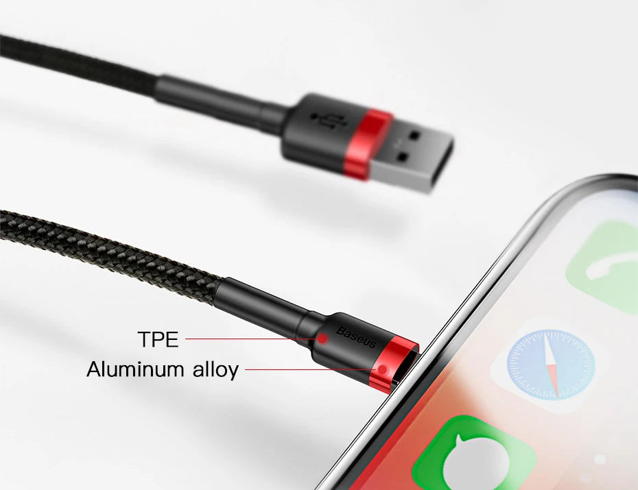 Baseus USB Cable for iPhone 14 13 Pro Max Fast Charging USB Cable for iPhone 12 Mini Pro Max Data USB 2.4A Cable