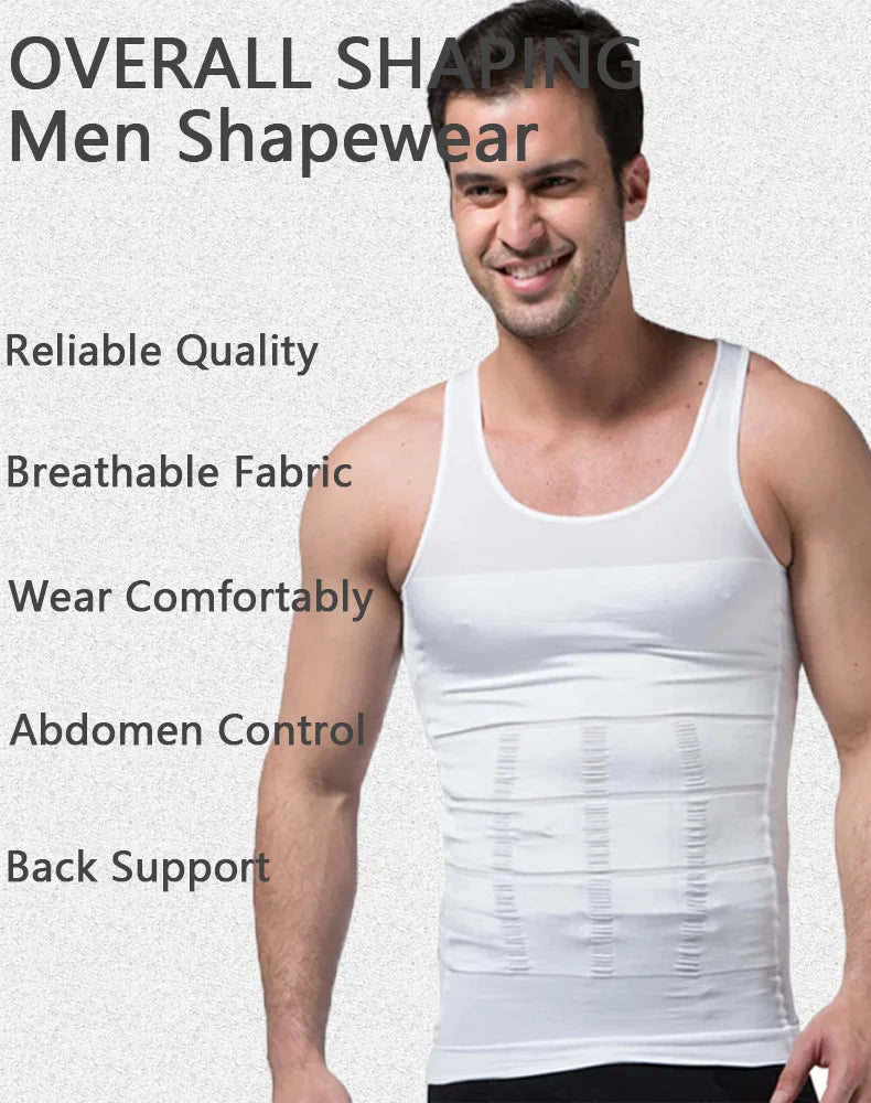 Mens Slimming Body Shaper Chest Compression Shirts Tummy Control Shapewear Abdomen Belly Trimmer Vest Gym Waist Trainer Corset