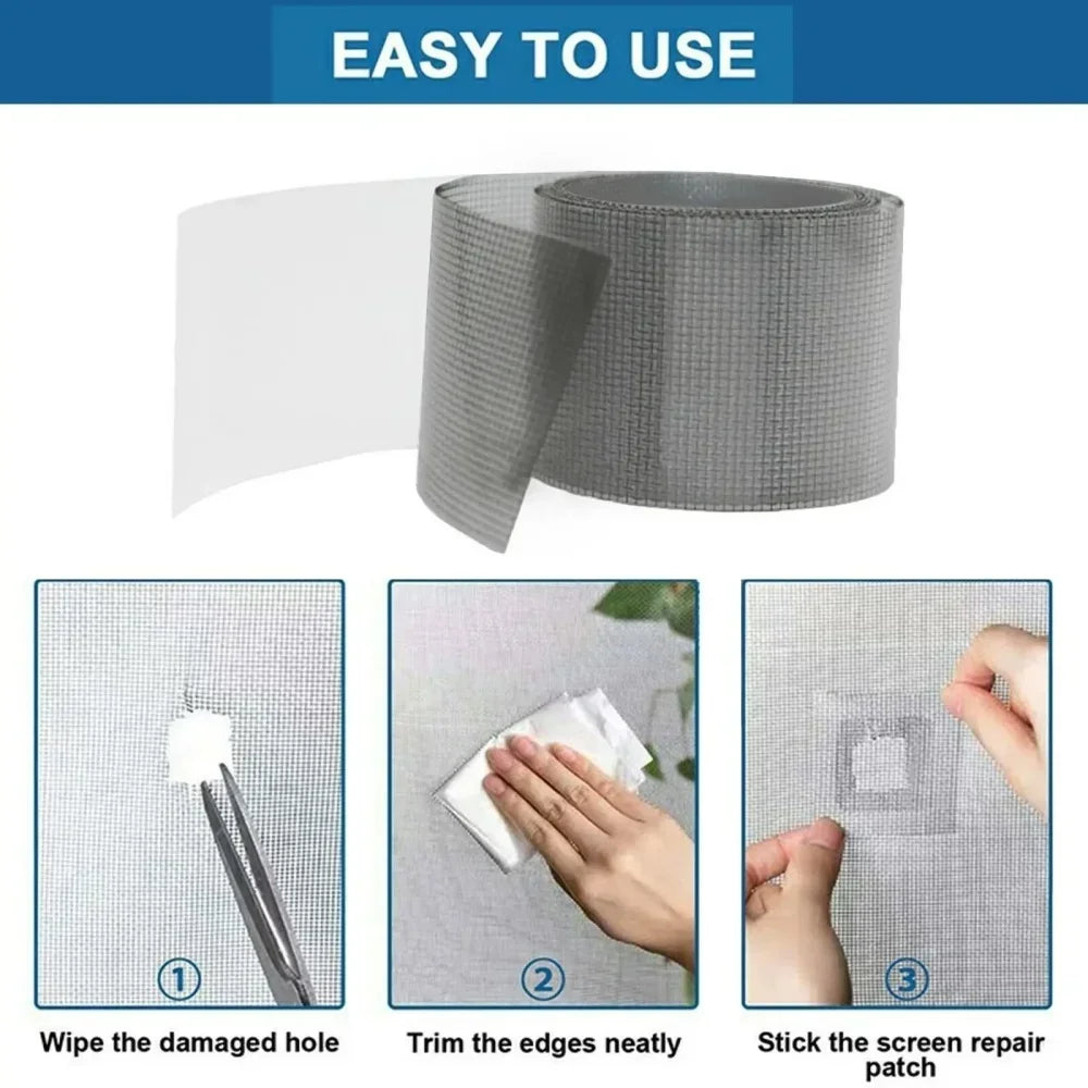 Strong Window Screen Repair Tape Waterproof Anti Mosquito Door Mesh Patch Tape Broken Holes Repair Essential Accessories Tool