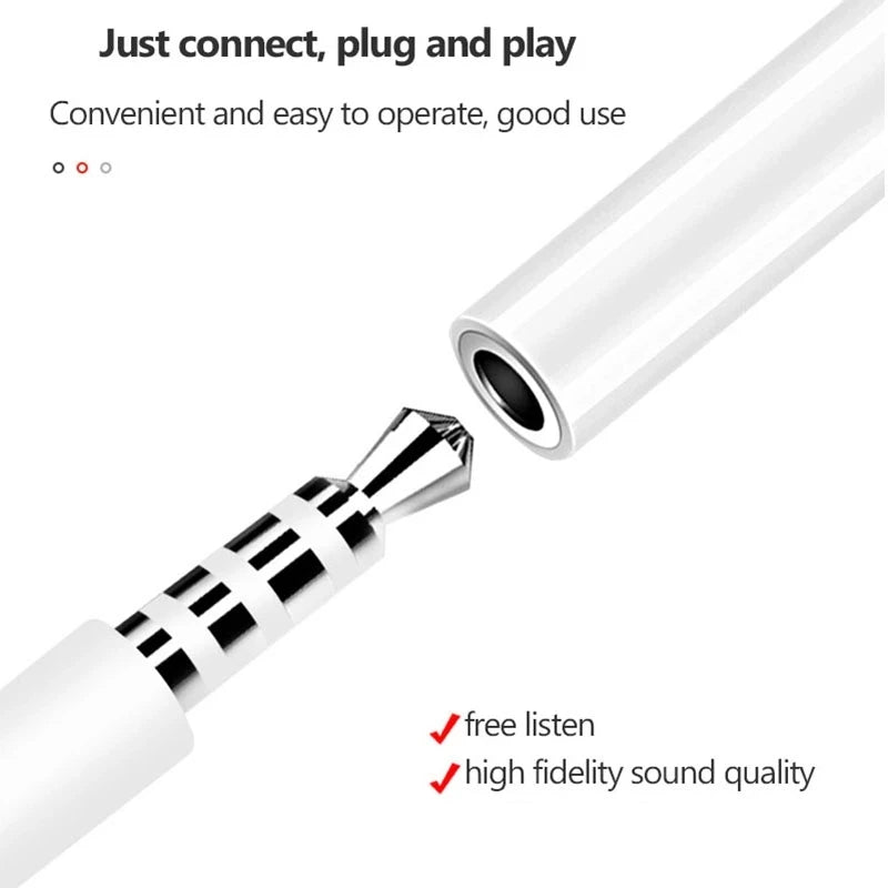 Aux Audio Jack Splitter Lightning to 3.5mm Headphone Adapter Compatible with iPhone 13/12/11/10/9/8 - High-Quality Sound Output