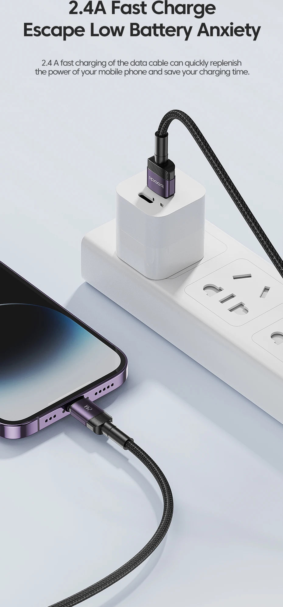 Toocki USB Lightning Cable For iPhone 14 13 12 11 Pro PlusMax Xs Xr 8 Fast Charging USB Wire For iPhone Charging Data Cord Cable
