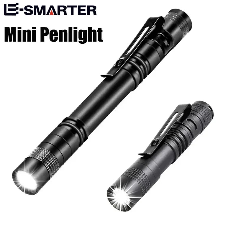Ultra Bright Mini Portable LED Pen Light High Lumens Pocket Flashlight Handheld Torch for Camping Outdoor Emergency Use