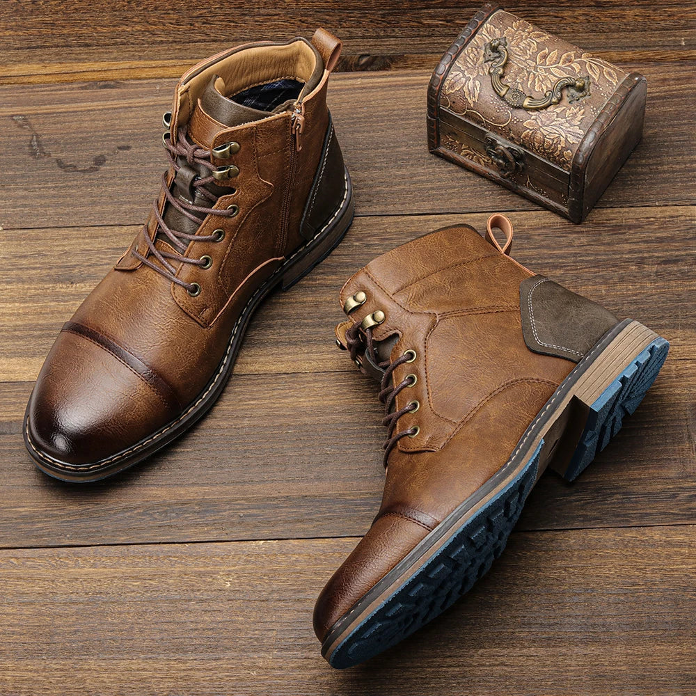 Size 7-13 Ankle Boots For Men Men's Leather boots Brand Boot for men #AL605