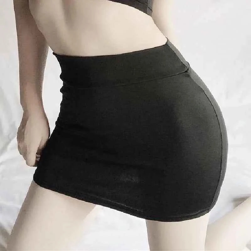 2026NEW High Waist Sexy Casual Black White Bodycon Pencil Mini Skirts Wrap Hip silk Short Skirt for Women Night Club Wear summer