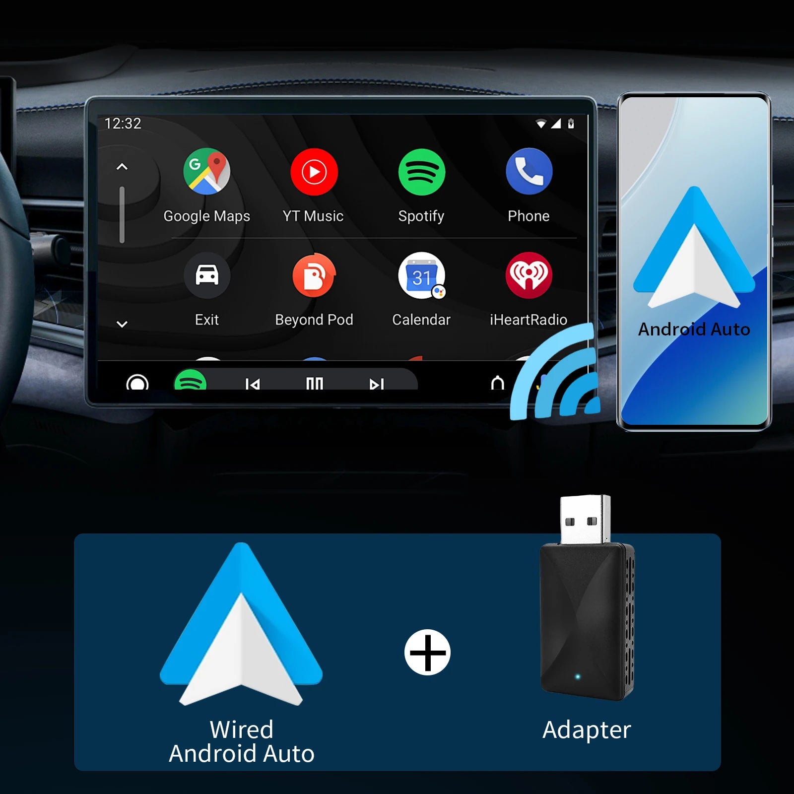 Mini Wireless Carplay Adapter for iPhone, 2025 2 in 1 Stable Universal Wireless carplay Adapter, Convert Wired to Wireless - Shoppiline