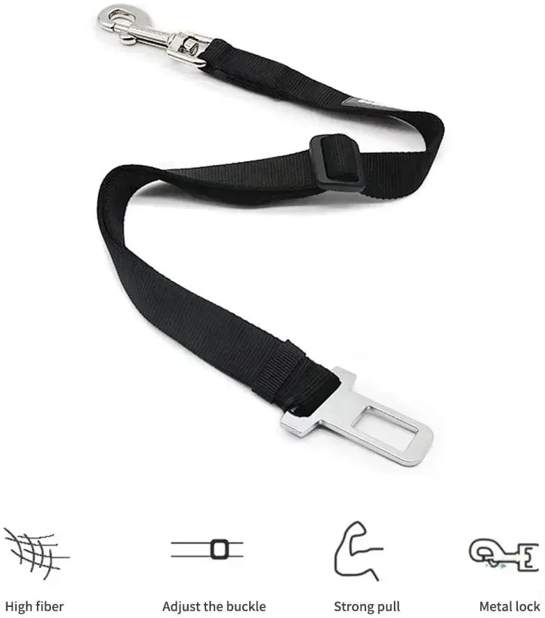 Adjustable Pet Dog Car Seat Belt Leash Heavy Duty Durable Nylon Pet Safety Harness Universal for Vehicle  Heavy Duty Sturdy