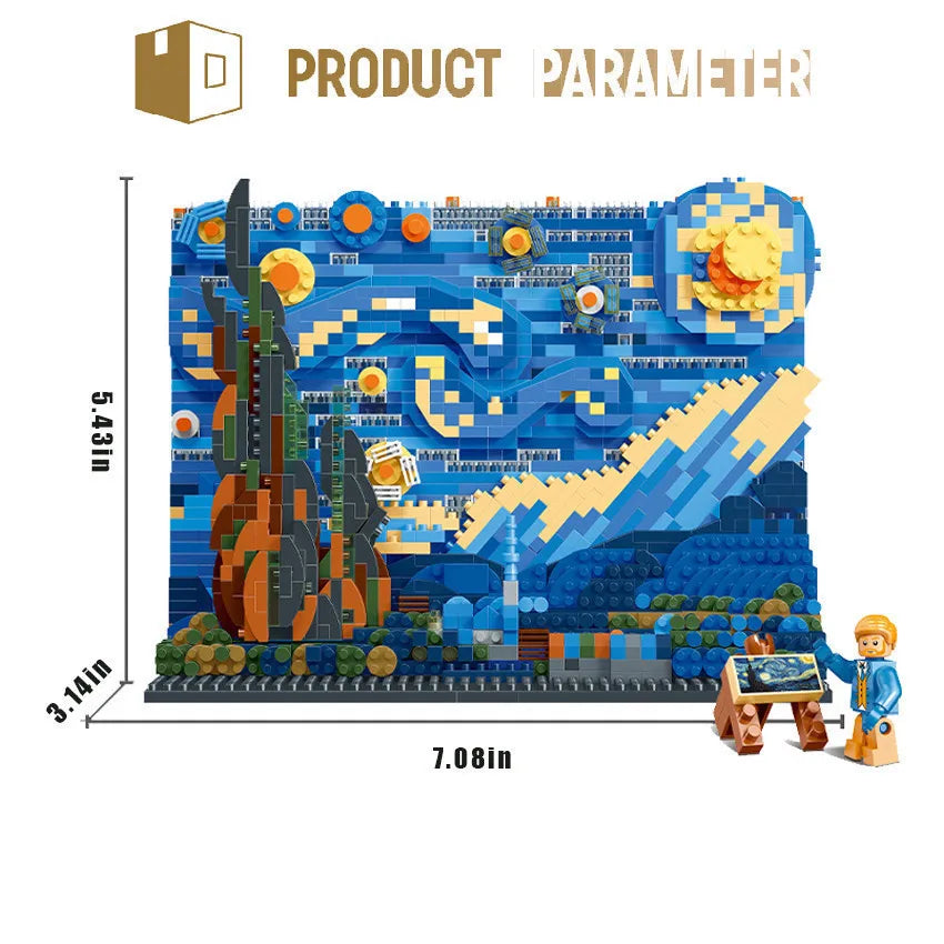 Pantasy Kanagawa Surfing Puzzle Ukiyo-E Building Block Decoration Creative Assembling Toy World Famous Painting Gift - Shoppiline