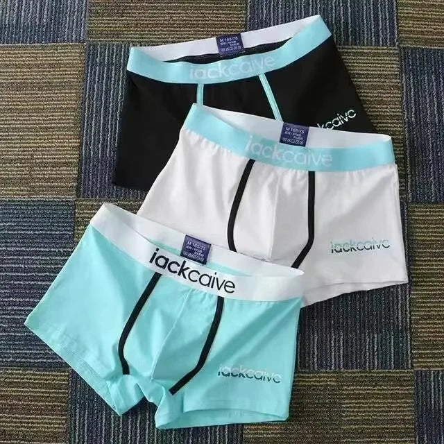 3Pcs Male Panties Cotton Men's Underwear Boxers Breathable Man Boxer Printed Underpants Comfortable Shorts Men Underwear M-3XL