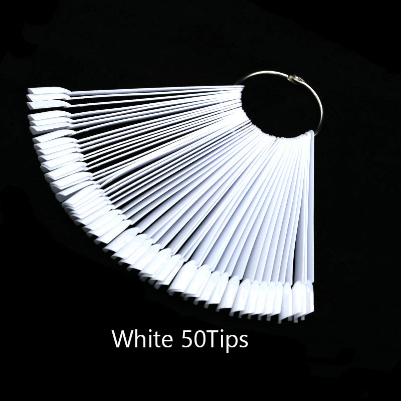 False Nail Tips fan Nature Clear Black 12/24/32/50 pcs/set Finger Full Card Nail Art Display Practice Polish all for Manicure