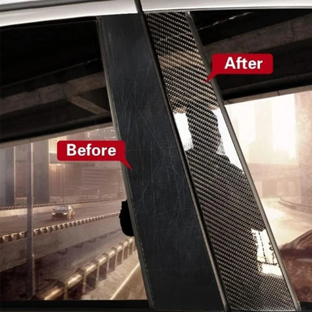1-10M 3D Car Carbon Fiber Sticker DIY Paste Protector Strip Auto Door Sill Side Mirror Anti Scratch Tape Black Waterproof Film