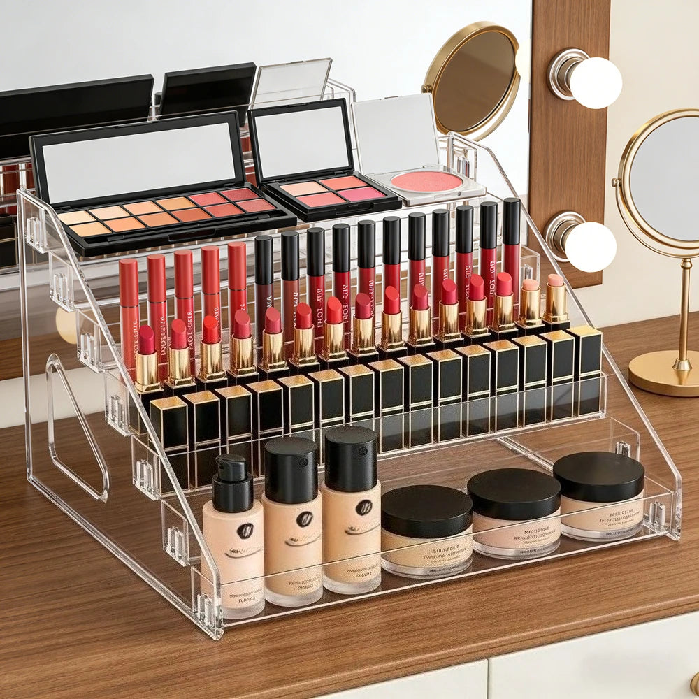 Organisateur de vernis à ongles en acrylique à 3/4/5/6/7 couches, étagère à gel UV, présentoir de cosmétiques à installation rapide, support de bijoux, rangement de manucure