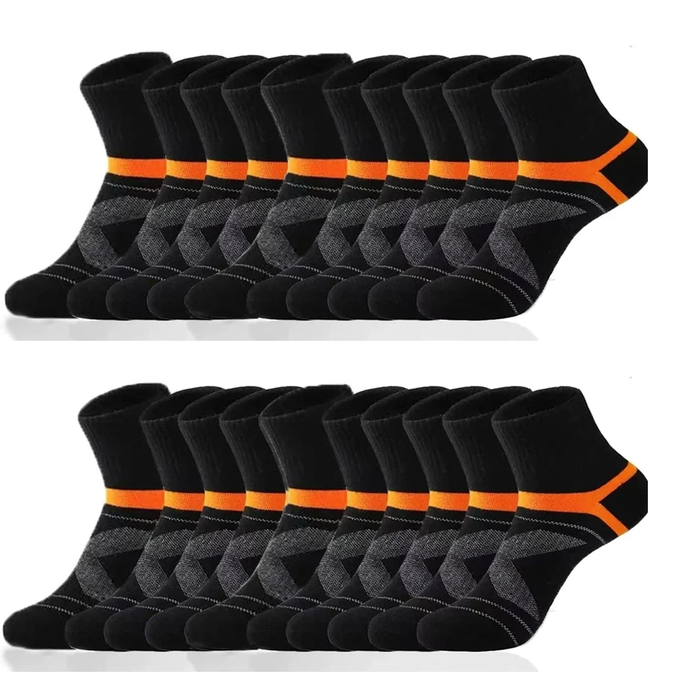 3/5/10/20 Pairs Lot Men's Socks Black Sports Socks Casual Run Autumn Winter High Quality Breathable Male Socks