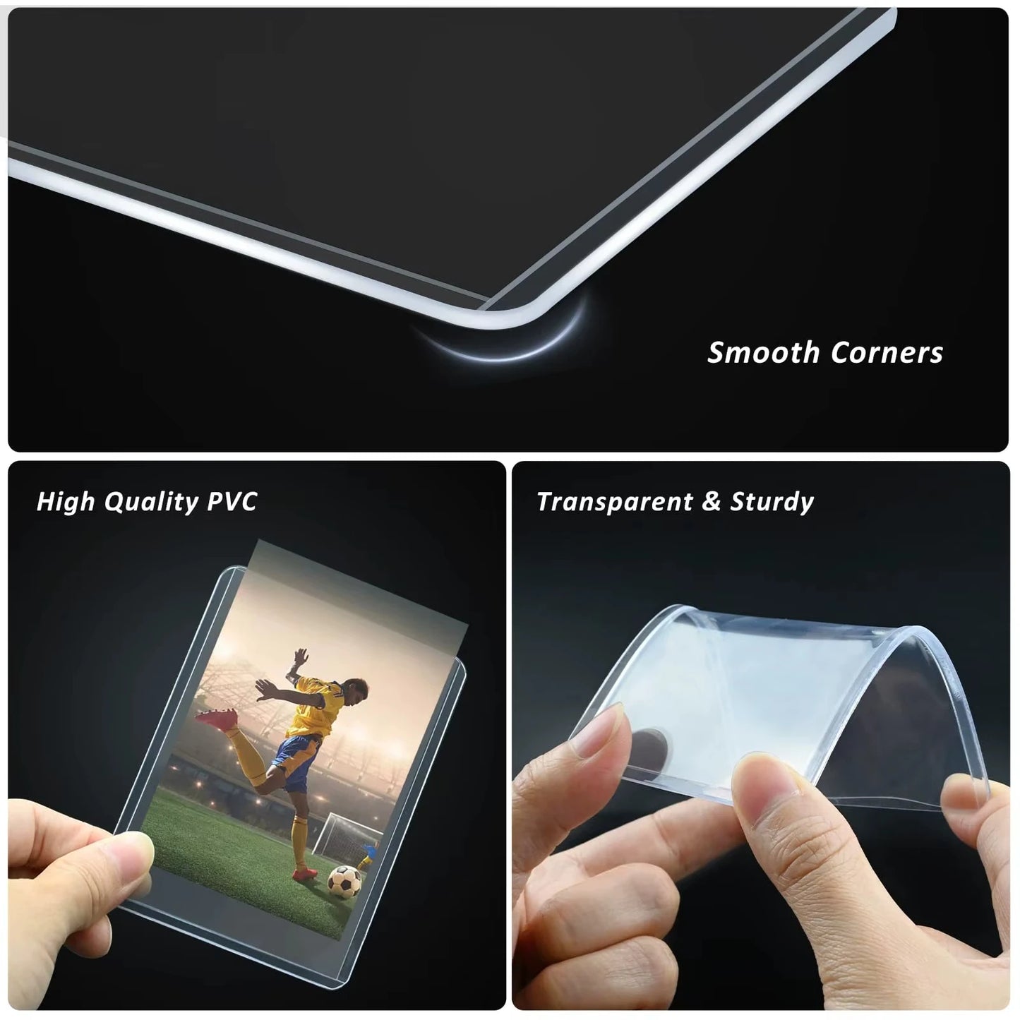 600pcs Hard Card Sleeves And Soft Card Holder Covered With Protective Filmclear Trading Protectors For Pokmone Football Gamecard