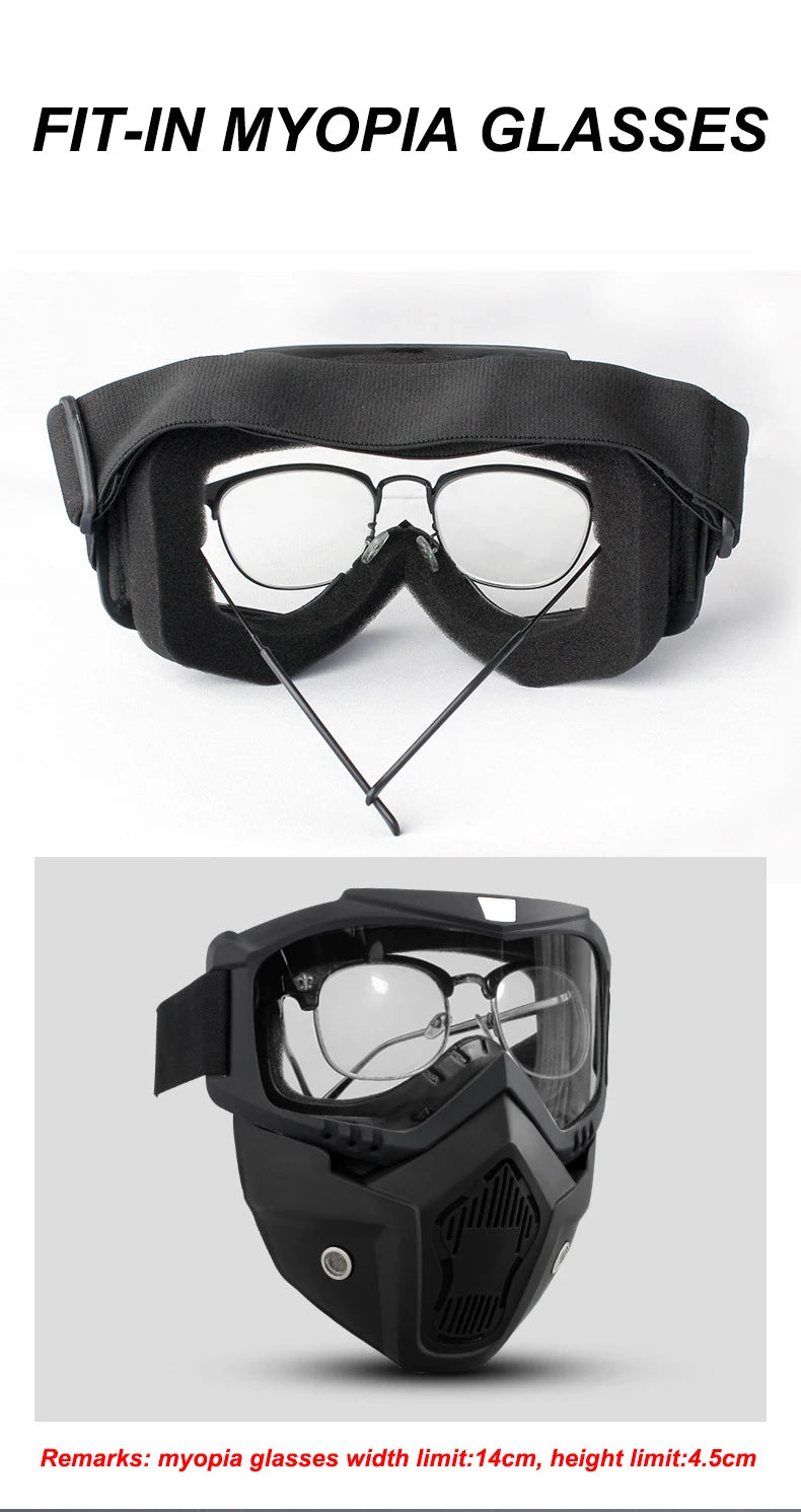 2025 NEW Outdoor Sports Windproof Mask Goggle HD Motorcycle Glasses Snowboard Eyewear Riding Motocross Summer UV Sunglasses