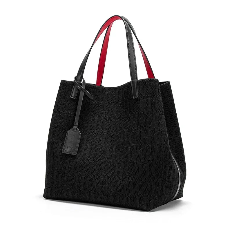 CH High Quality Craft Large Capacity Handbag Ladies Shoulder Bag Fashion Classic New Pure Color Outer Pocket Ladies Handbag - Shoppiline