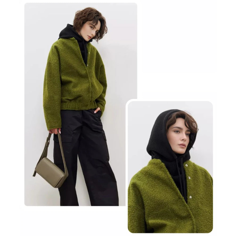 Cagoule d'hiver écharpe pour femme bonnet tricoté chaud extérieur chaud une pièce col pour filles bonnets