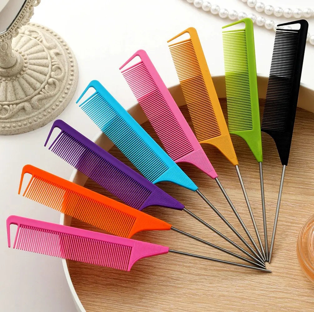 1pcs stainless steel pointed tail hair comb professional hair comb hair brush salon hair styling tool hair comb