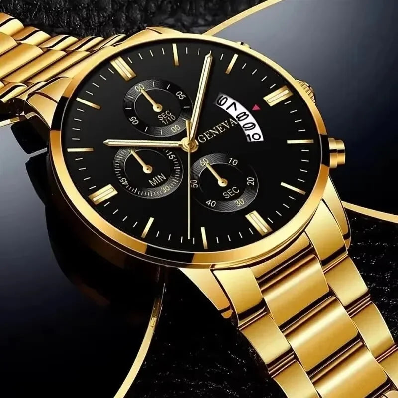 Luxus Edelstahl Herren Kalender Quarz Uhr Mode Business Uhren für Herren Uhr Reloj Hombre