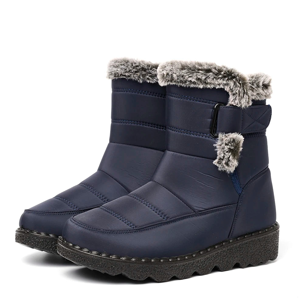 Winter Women Boots Waterproof Snow Boots Plus Size Casual Platform Ankel Boots Warm Fur Women Shoes Antislip Fashion Cotton Shoe
