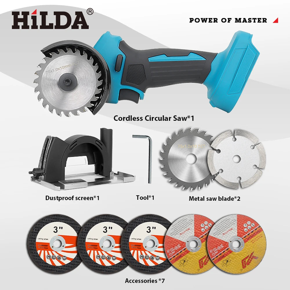 HILDA 12v Mini Angle Grinder Rechargeable Grinding Tool Polishing Grinding Machine For Cutting Diamond Cordless Power Tools - Shoppiline