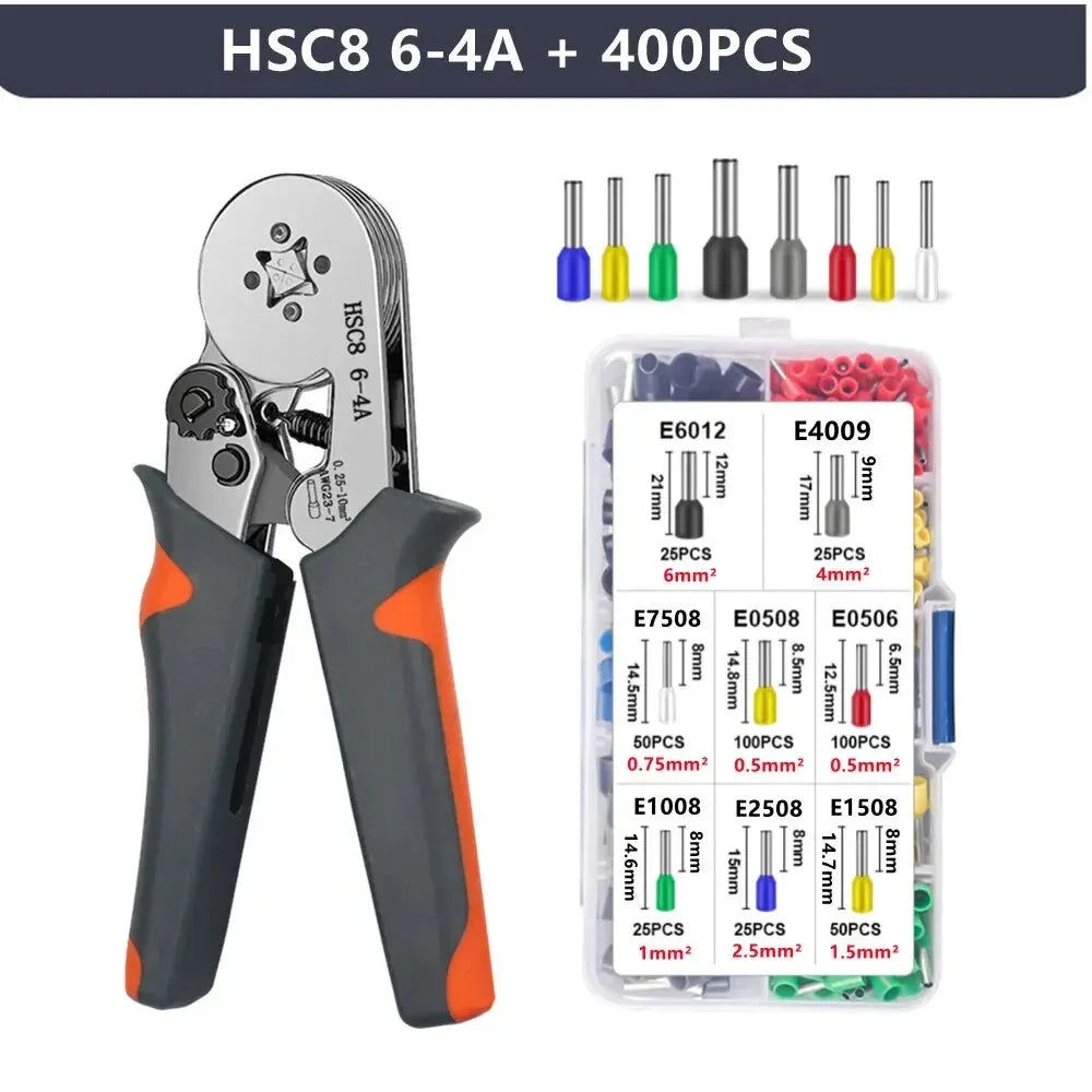 Crimping Tools Mini Electrical Pliers HSC8 6-4/6-6(0.25-10mm²/0.25-6mm²) Wire Connection Ferrule Sleeves Terminal Repair Clamp - Shoppiline