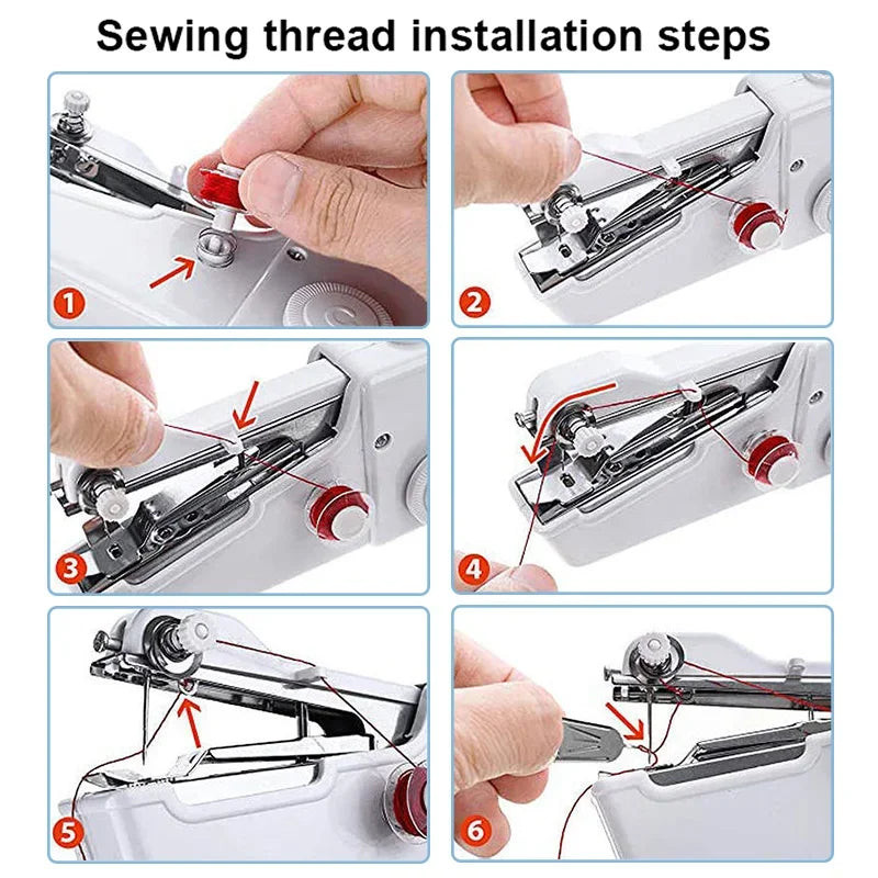 Portable Manual Sewing Machine Handheld Rope-free Electric Quick Build DIY Apparel Supplies Arts Crafts Home Garden Embroidery - Shoppiline