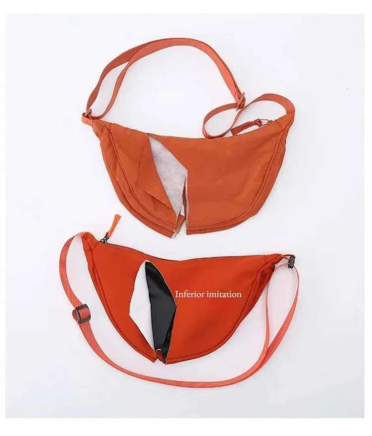 Men and Women Solid Color Chest Bag for Large Capacity Travel Crossbody Female Half Moon Bag Daily Cotton Filled Shoulder Bag
