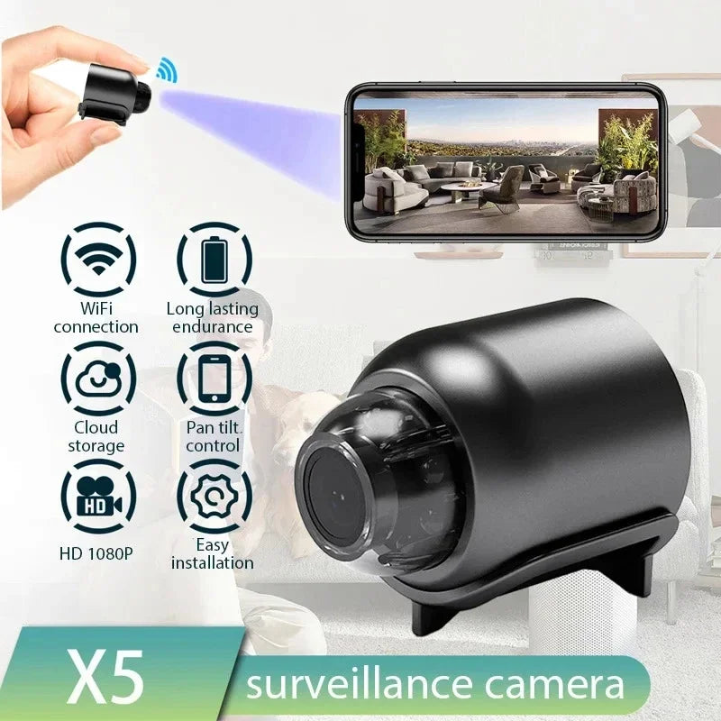 1080P New X5 Mini Camera Clear Night Vision Light Weight Portable Premium Cams Motion Detection Wireless Surveillance Camera