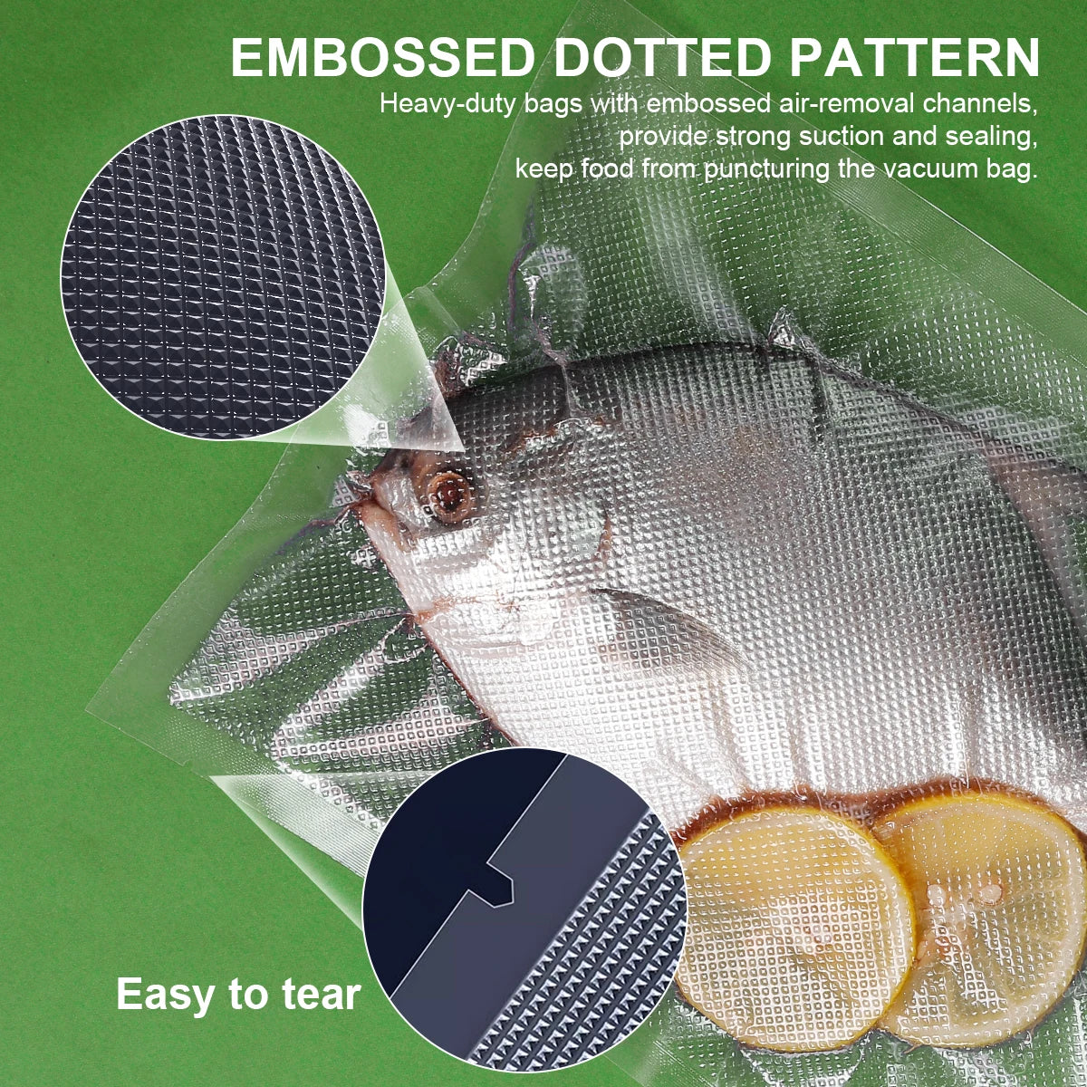 50PCS/Lot BPA-Free Vacuum Food Bags, Vacuum Sealed Storage Bags For Food Storage and Preservation,Reusable Vacuum Sealer Bag