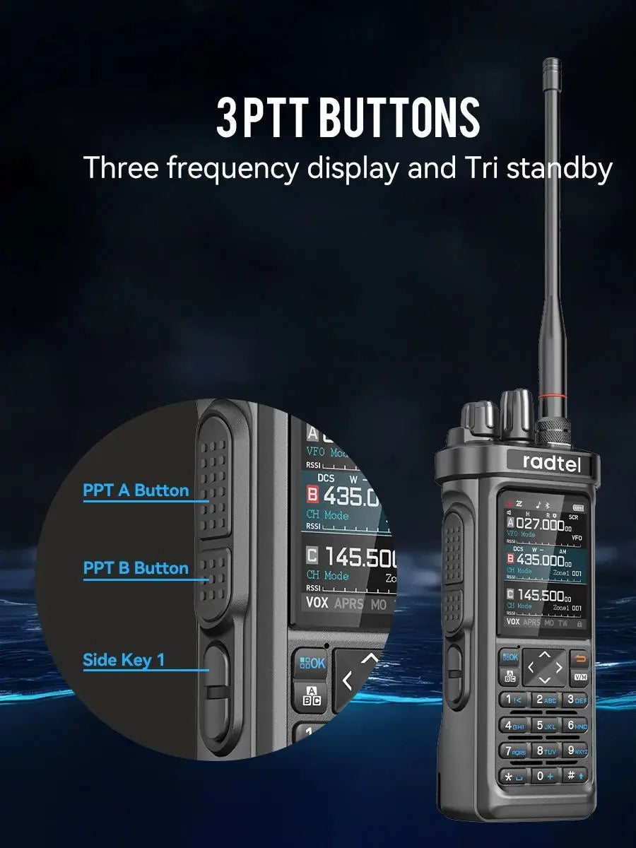 Radtel RT-950 PRO Walkie Talkie AM/FM/CB/LSB/USB/CW Receiver with GPS APRS 10W Bluetooth Phone Programming Ham Radio RT-950PRO - Shoppiline