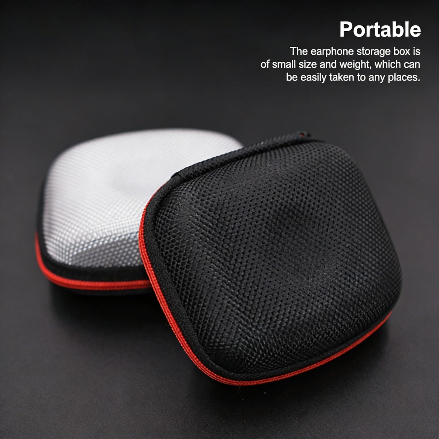 Earphone Storage Bag Square Headset Box Indoor Outdoor Travelling Earphones Storaging Case Accessories with Zipper