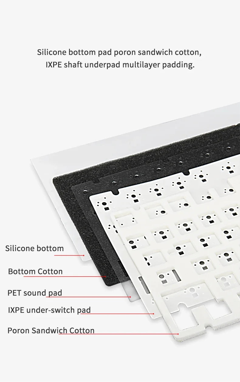 AJAZZ AK820/AK820 Pro Mechanical Gaming Keyboard Tri-Mode Bluetooth 5.1 Wireless Wired Knob Hot Swap Gasket Custom Keyboard