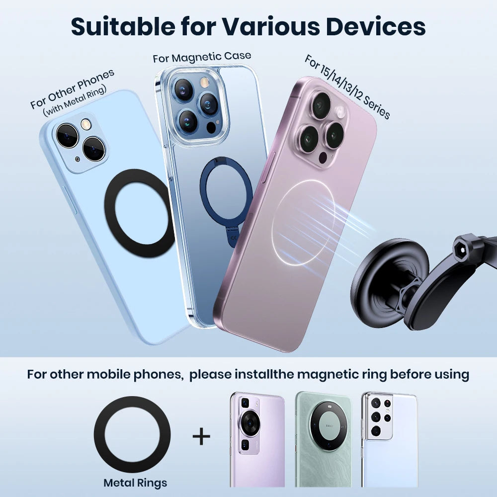TOPK Universal Car Phone Holder Magnetic for Magsafe 360° Rotation Car Mount for Air Vent & Dashboard Windshield for All Phones - Shoppiline