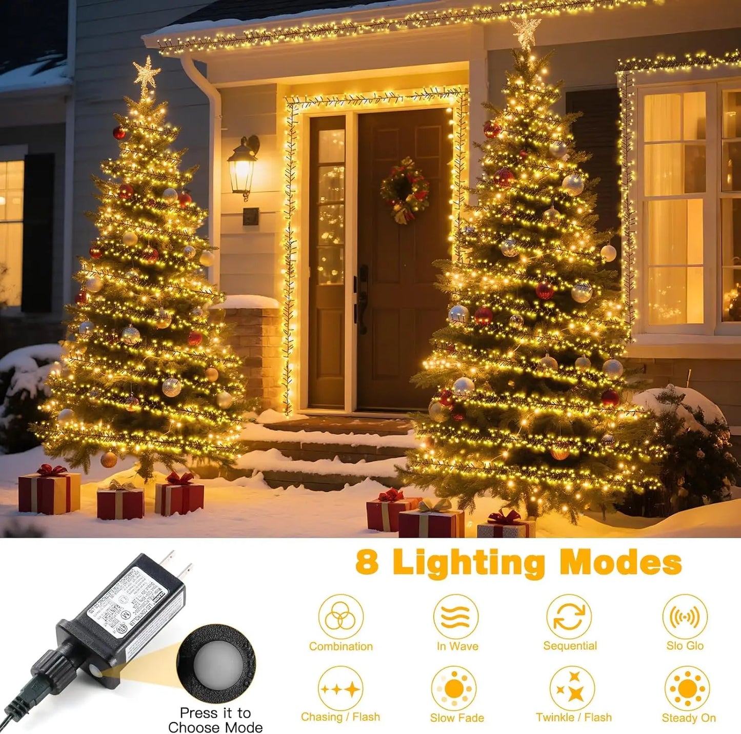 30-75M LED Firecracker String Lights EU/US DC Garland Fairy Lights Holiday String Lights for Wedding Party Christmas Decoration