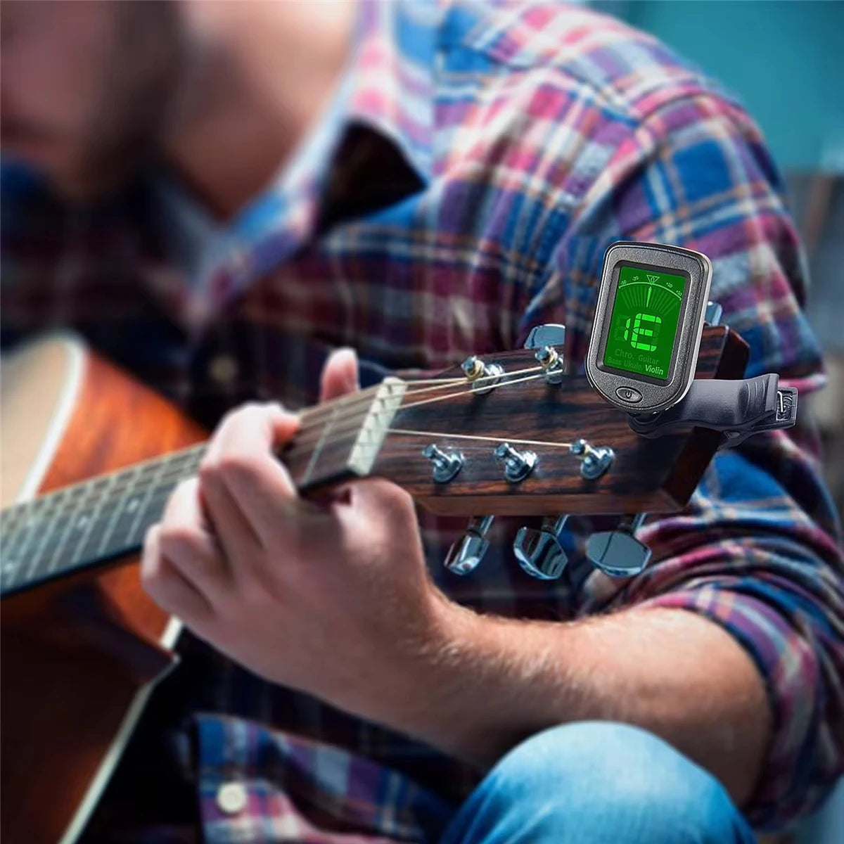 Guitar Bass Ukulele Violin Mandolin Banjo - 360° Rotatable High Sensitivity Chromatic Tuner