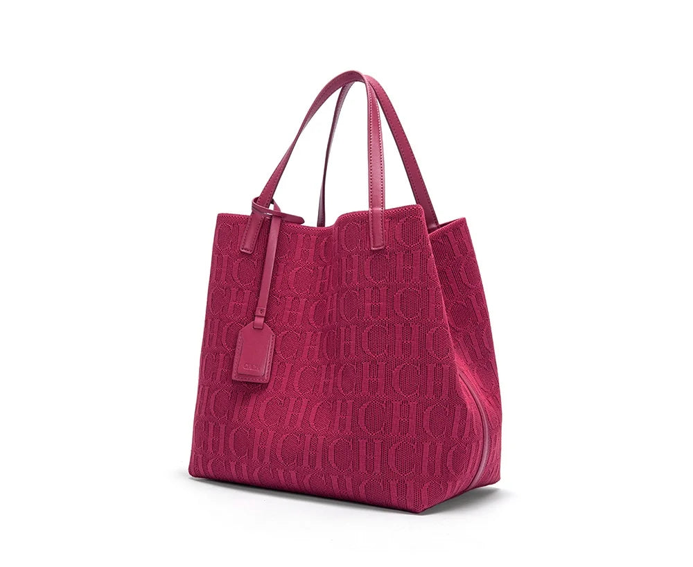 CH High Quality Craft Large Capacity Handbag Ladies Shoulder Bag Fashion Classic New Pure Color Outer Pocket Ladies Handbag - Shoppiline