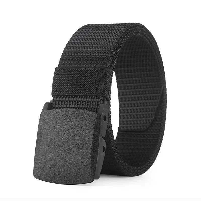 Automatic Nylon Tactical Belt - Adjustable Non-Metal Buckle, Lightweight & Comfortable for Outdoor Use