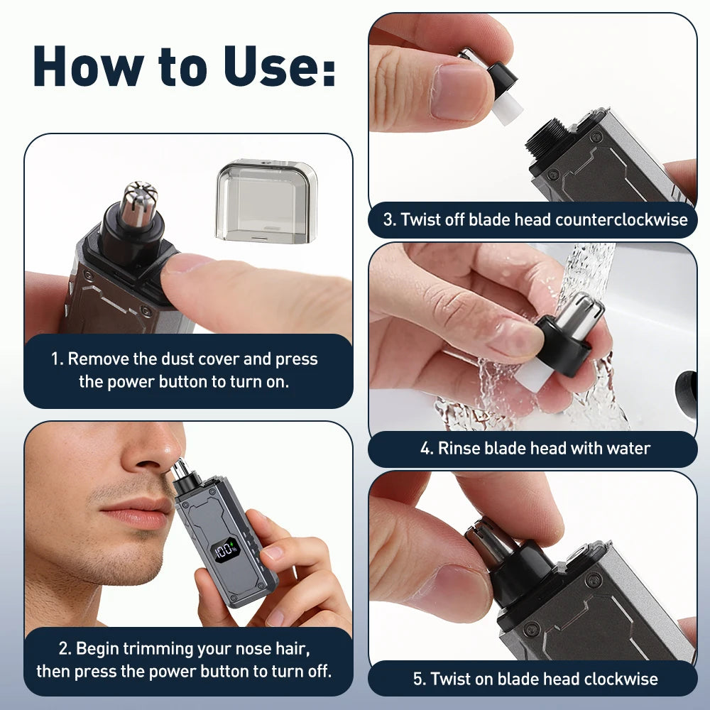 Electric Nose Hair Trimmer Implement Shaver Clipper For Men Women Neck Eyebrow Trimmer Shaver Man Clean Trimer Razor Remover Kit