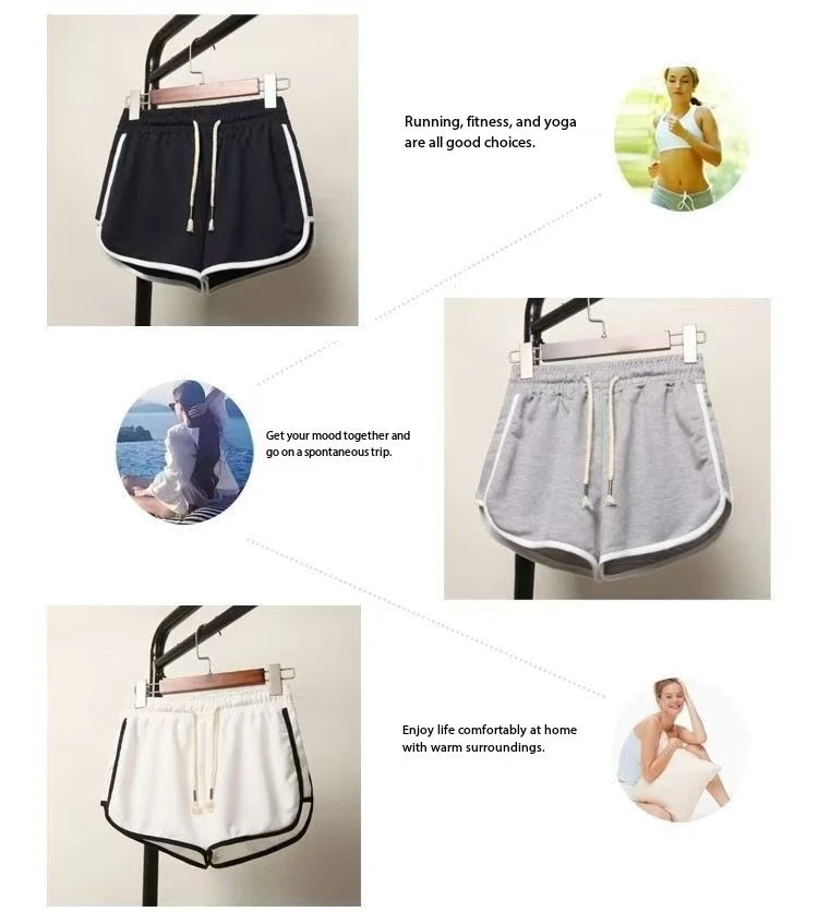 Women yoga Shorts Summer outer wear mid-waist casual loose straight pants lady stylish thin breathable wide leg gym short pants