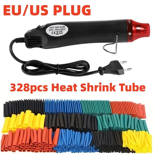 300W Hot Air Heat Gun 328pcs Heat Shrink Tube With Hot Air Guns Kit EU US 110V 220V Heat Shrink Tubing Kit 2:1 - Shoppiline