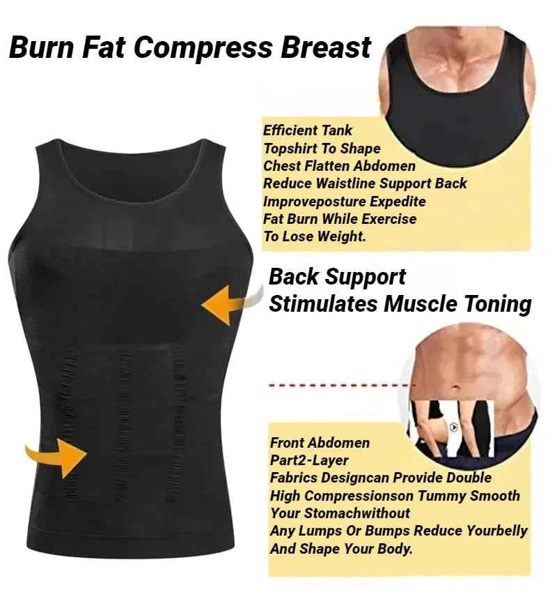 Men Body Shaper Slimming Compression Vest Undershirt Seamless Waist Trainer Tank Top Belly Control Weight Loss Shapewear