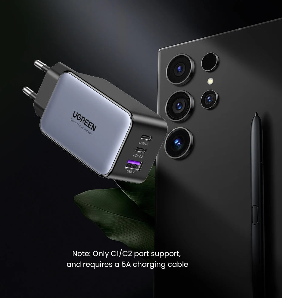 UGREEN 65W GaN Charger Quick Charge 4.0 3.0 USB C Charger for iPhone 17 16 15 Pro Max Laptop Macbook Air Tablet PD Fast Charger - Shoppiline