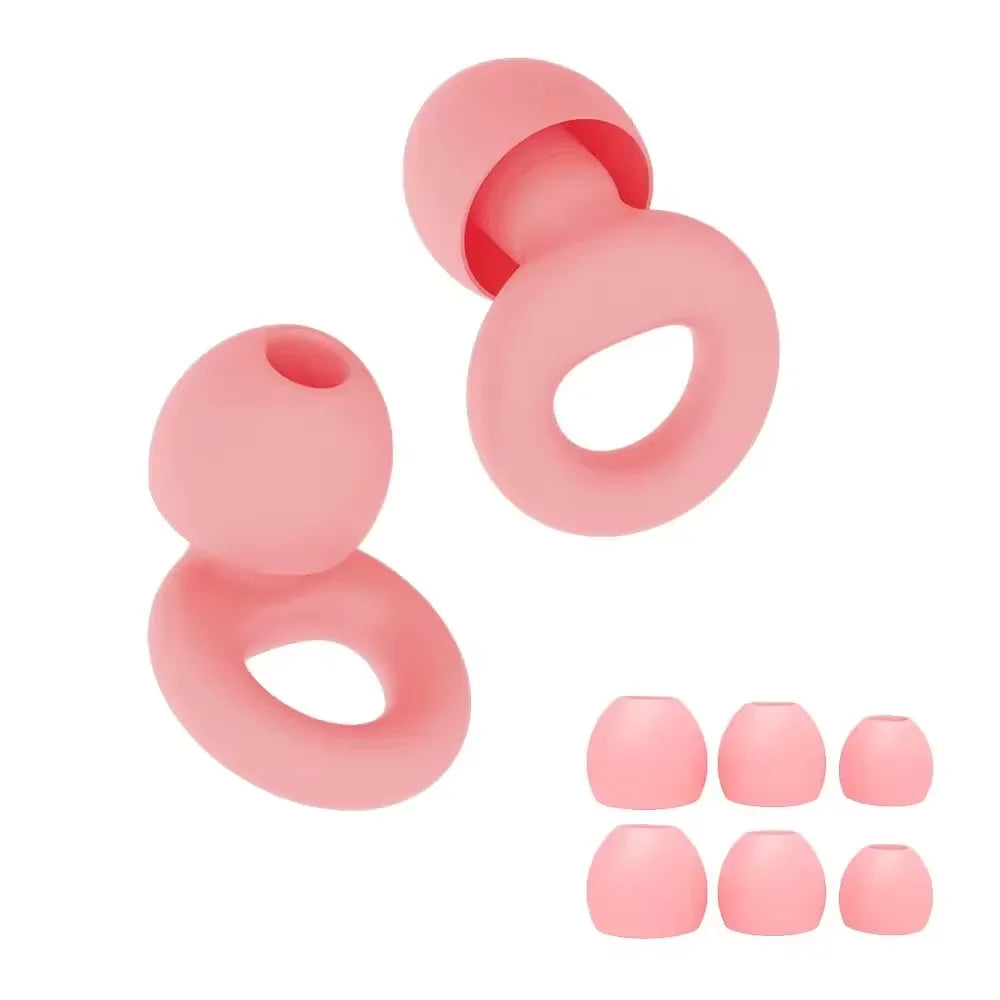 Plugs for Sleep,Swim, Work– Super Soft Silicone Ear Reusable Hearing Protection for Noise Reduction 8 Ear Tips in XS/S/M/L