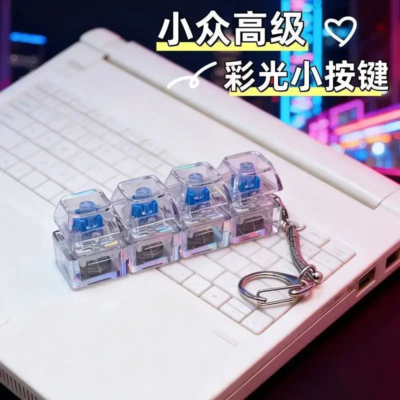 Keychain LED lights for relieving stress and anxiety, keychain keyboard toys, portable office desk accessories, office gifts
