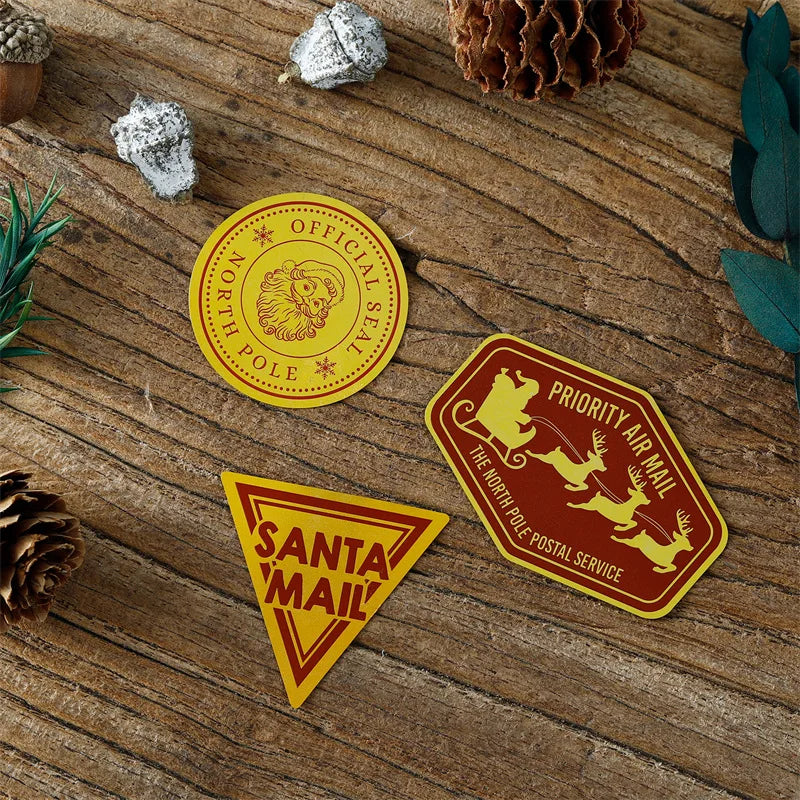 120 Stück Geschenkverschlussaufkleber Weihnachtsdesign Selbstklebend PP Weihnachtsmann Post Festliche Party Geschäftsdekorationsetiketten