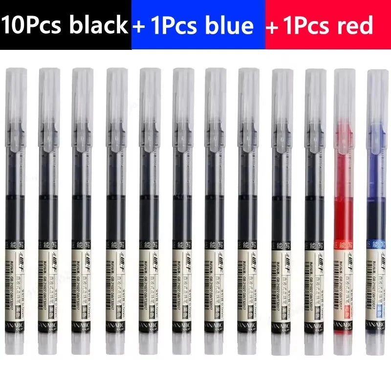 3-102Pcs/set High Quality Needle Type Gel Pens Straight Liquid Ballpoint Pen Kawaii Stationery School Office Supplies Writing