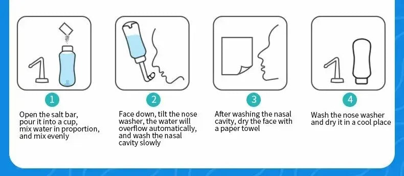 1 pièce bouteille de lavage nasal 300ml adulte et enfant cavité nasale et bouteille de lavage nasal solution saline physiologique rhinite manuelle