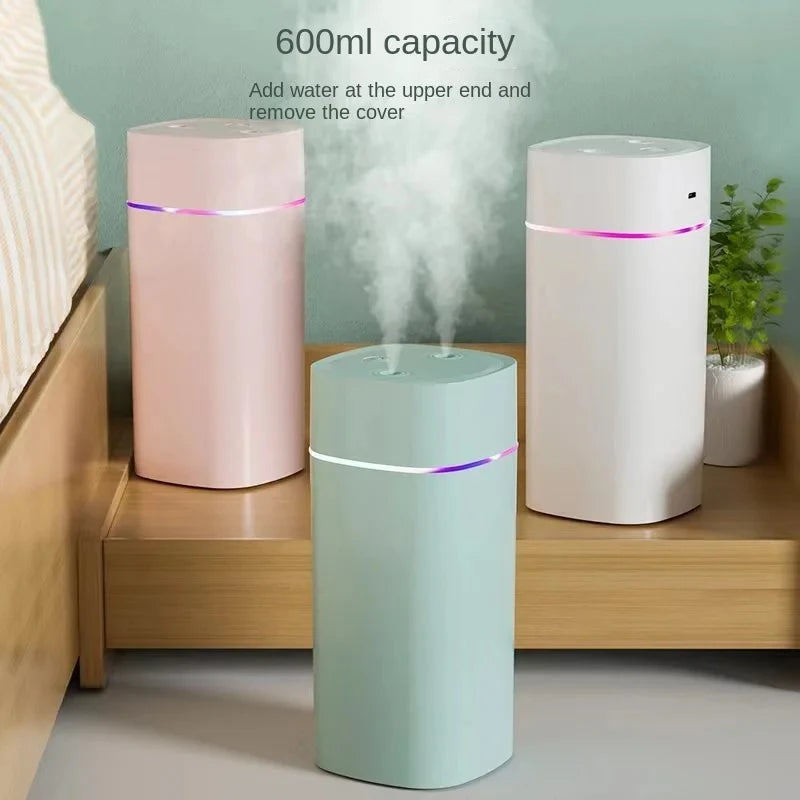 USB Dual-Nozzle Humidifier 600ml/H Super Mist Ultra Quiet Moisturizing Device For Home Car